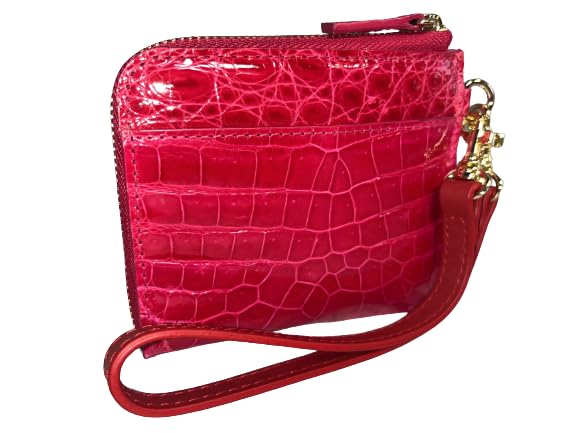 

Guodi Mini Wallet Zipper Type with Strap Shining Crocodile Genuine Leather Crocodile Leather Crocodile Leather Mini Wallet Compact Wallet [GUODI]