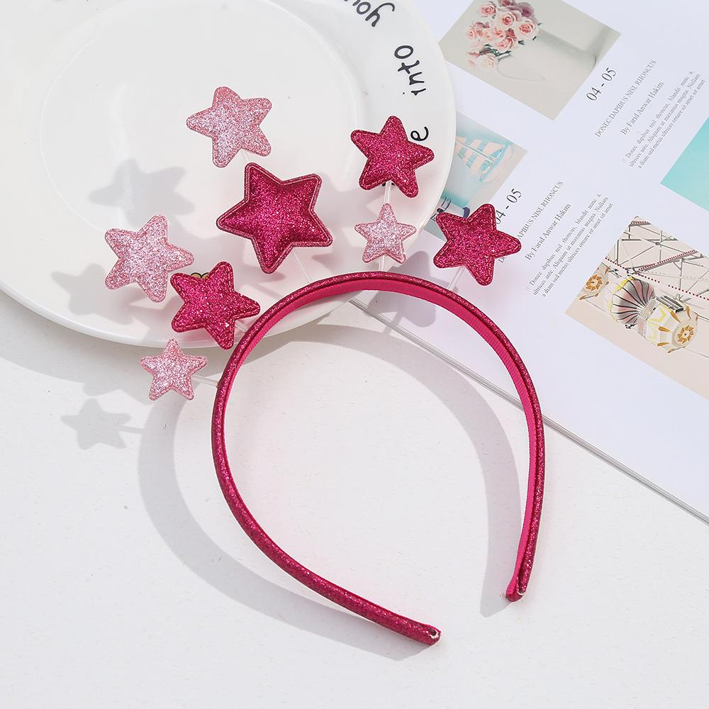 1pc Cute Star-Shaped Headband with Golden Glittery Finish - Perfect for Birthday Parties&Christmas Decorations,Festive Accessory