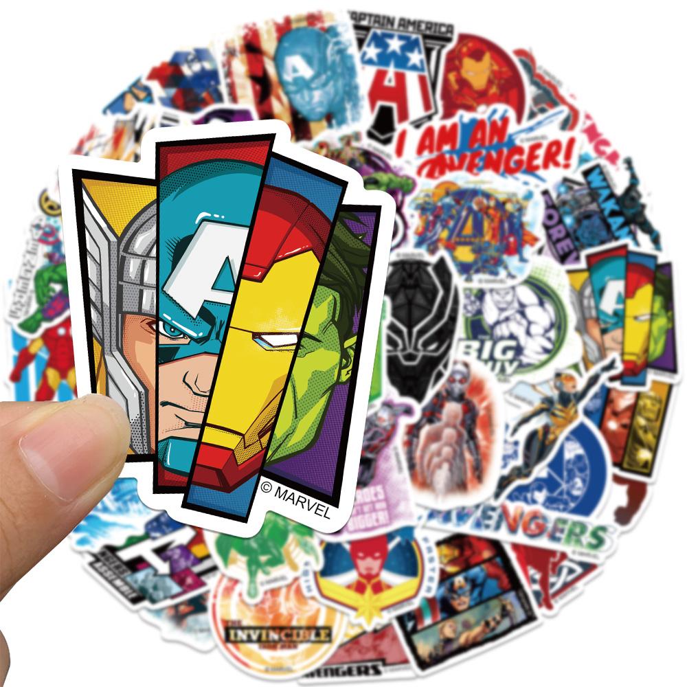 50 100PCS Marvel The Avengers Scrapbook Stickers DIY Diary Laptop Luggage Skateboard Graffiti Decal Fun Stylish Classic Toys