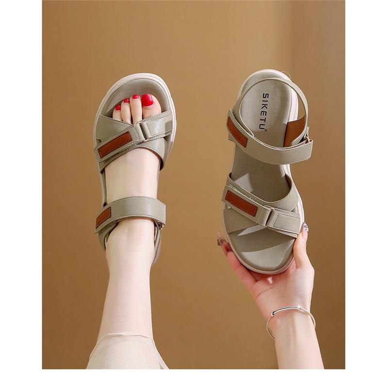 Women's Platform Sandals SIKETU Summer Velcro Thick Sole Casual Beach Shoes Lightweight Non-Slip
