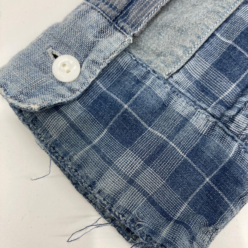 RRL Gray herringbone crew neck long sleeve knit tops M IndigoUsed