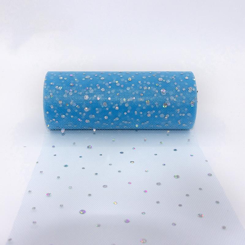 6in X 10Yards/Set Glitter Sequin Tulle Roll Wedding Decoration Fabric Tutu Dress DIY Organza Baby Shower Party Supplies Material