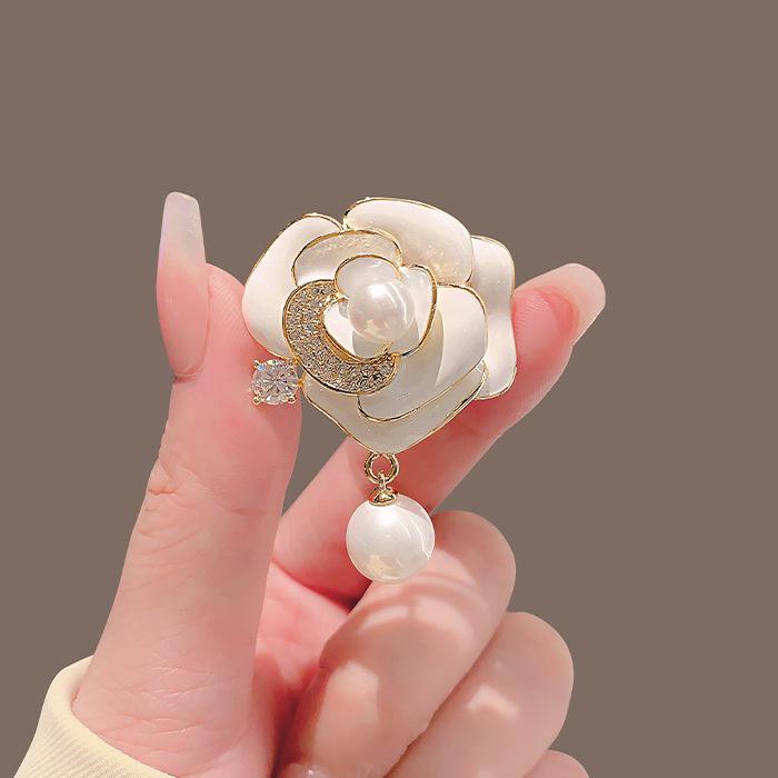 Elegante chinesische Retro-Emaille-Brosche Phönix & Schmetterling für Damen