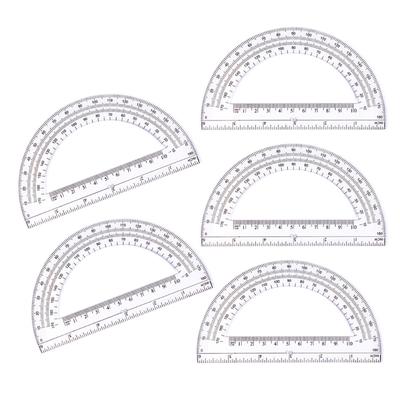 5PCS Clear Protractor 180 Degrees Protractors Measuring Protractors for Student Drafting Drawing Math Measuring Tool