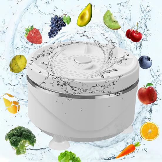 Obst- und Gemüsewaschmaschine Tiefenwirbelreinigung Obstwaschmaschine Entfernt Schmutz Wachs Pestizide Wasserdicht Drehbar Gemüse-Reinigungsgerät für den Heimgebrauch