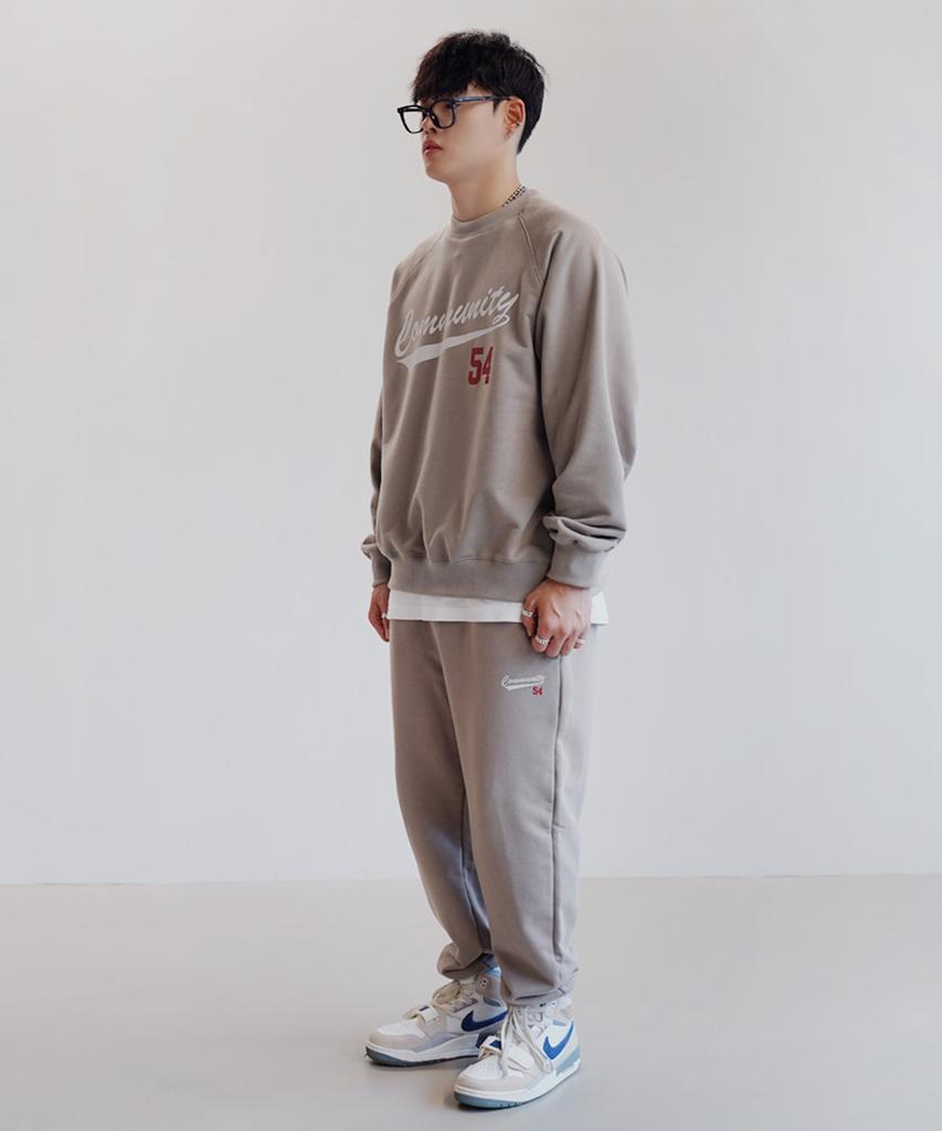 Deomail [Set]Community 54 Sweat Shirts Pants - Brown