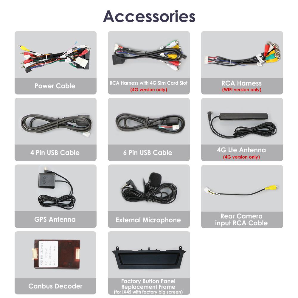 Carplay 4G-LTE 2 Din Android 12 Autorádio Multimediální video přehrávač pro Hyundai Santa Fe 3 2013-2017 IX45 Navigace GPS Stereo BT inteligentní obrazovka