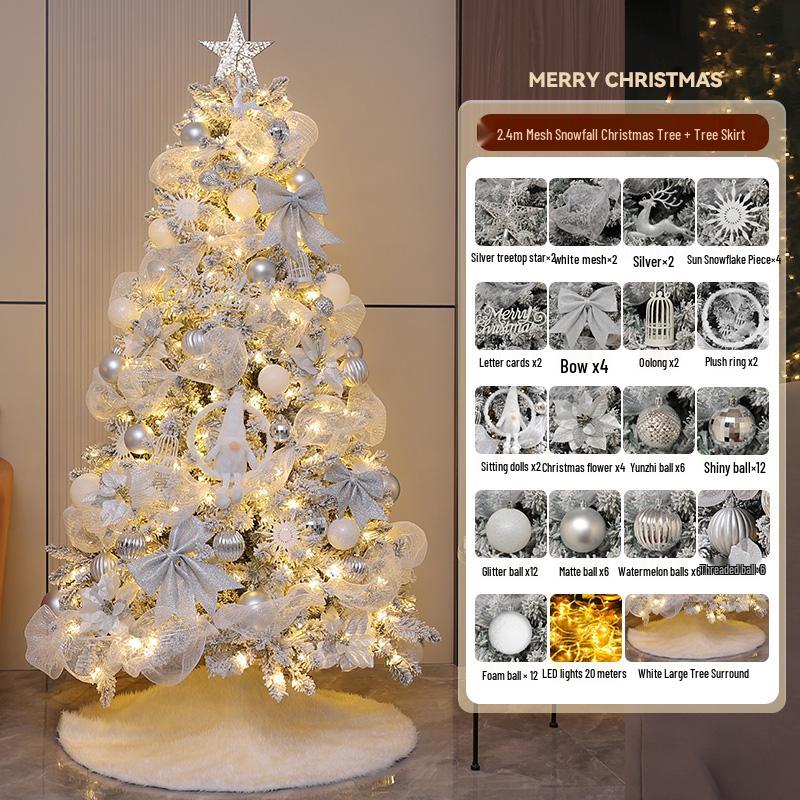 2024 DIY White Christmas Tree Ornaments Set for Home & Living Room Decoration