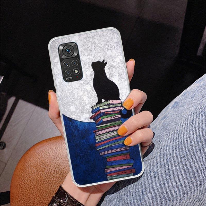 Black Cat Cartoon Cute Phone Case For Xiaomi Redmi Note 15 14 13 12S 12 11 Pro Plus 14S 11S 11E 10 10S 11T 5G Personalized Cover