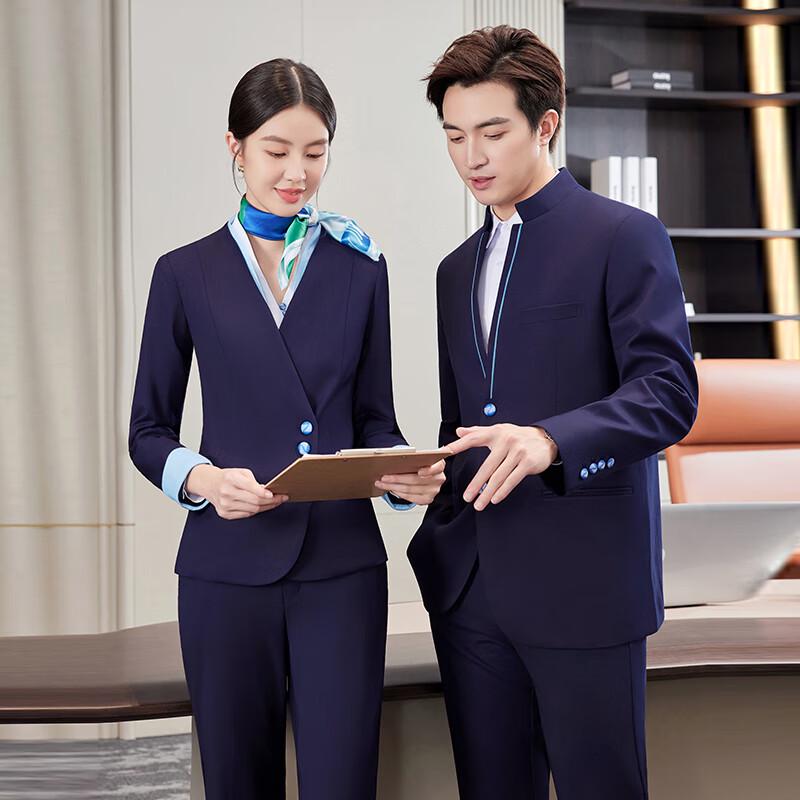New Chinese Style Stand-Collar Business Suit Set