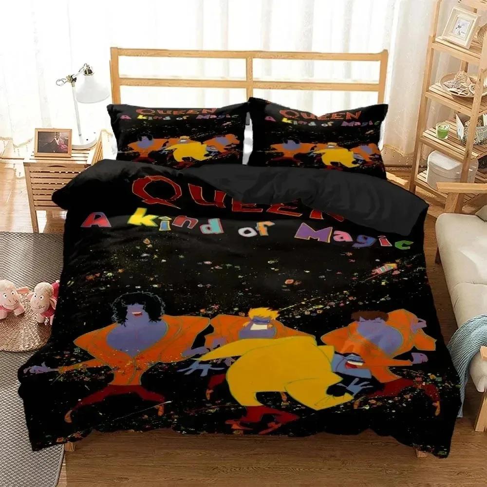 Comforter 3D Print Rock Band Queen Bedding Set Boys Girls Twin Queen Size Bed Kids Adult Fashion Home Textileextile