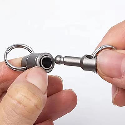 1Pcs Titanium Alloy Two Way Key Ring Rust Resistant Lightweight Key Attachment Multifunctional Detachable Quick Release Keyring