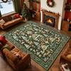 Christmas Carpet Mat Rug - Red Reindeer Tree Snowflake Pattern, Festive Living Room Soft Non-slip Floor Mat for Home Decoration