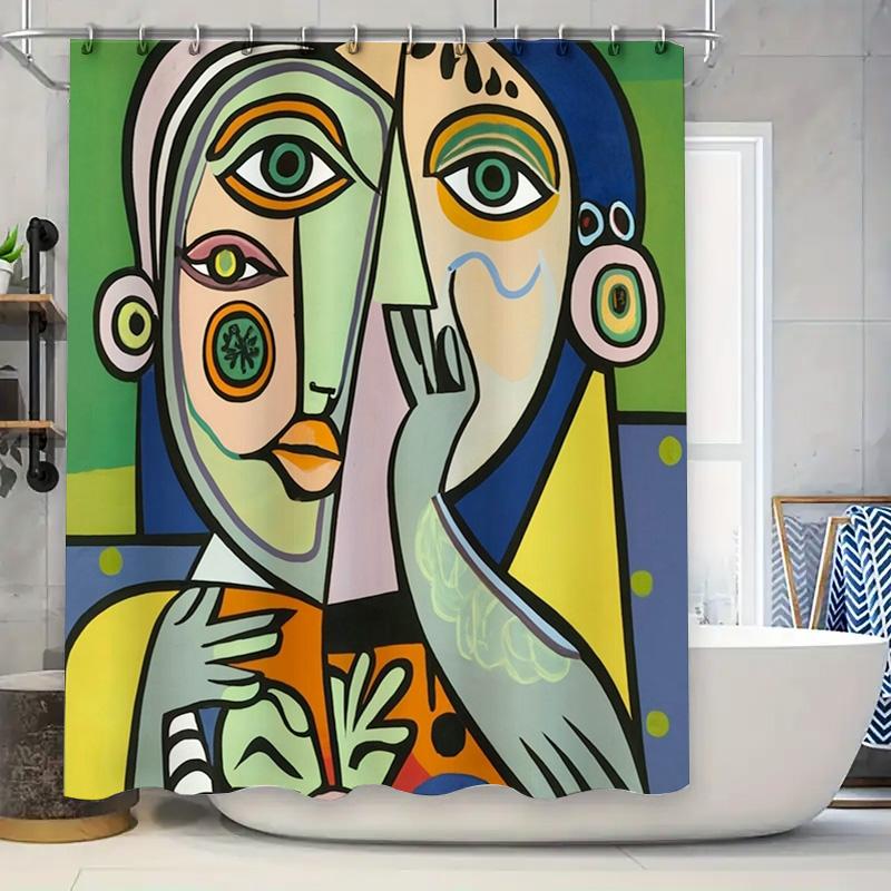 Colorful Bathroom Shower Curtain With Modern Art Design For Home Decor Green & Yellow Abstract Print Size: 72 X 84 Inches Aliexp