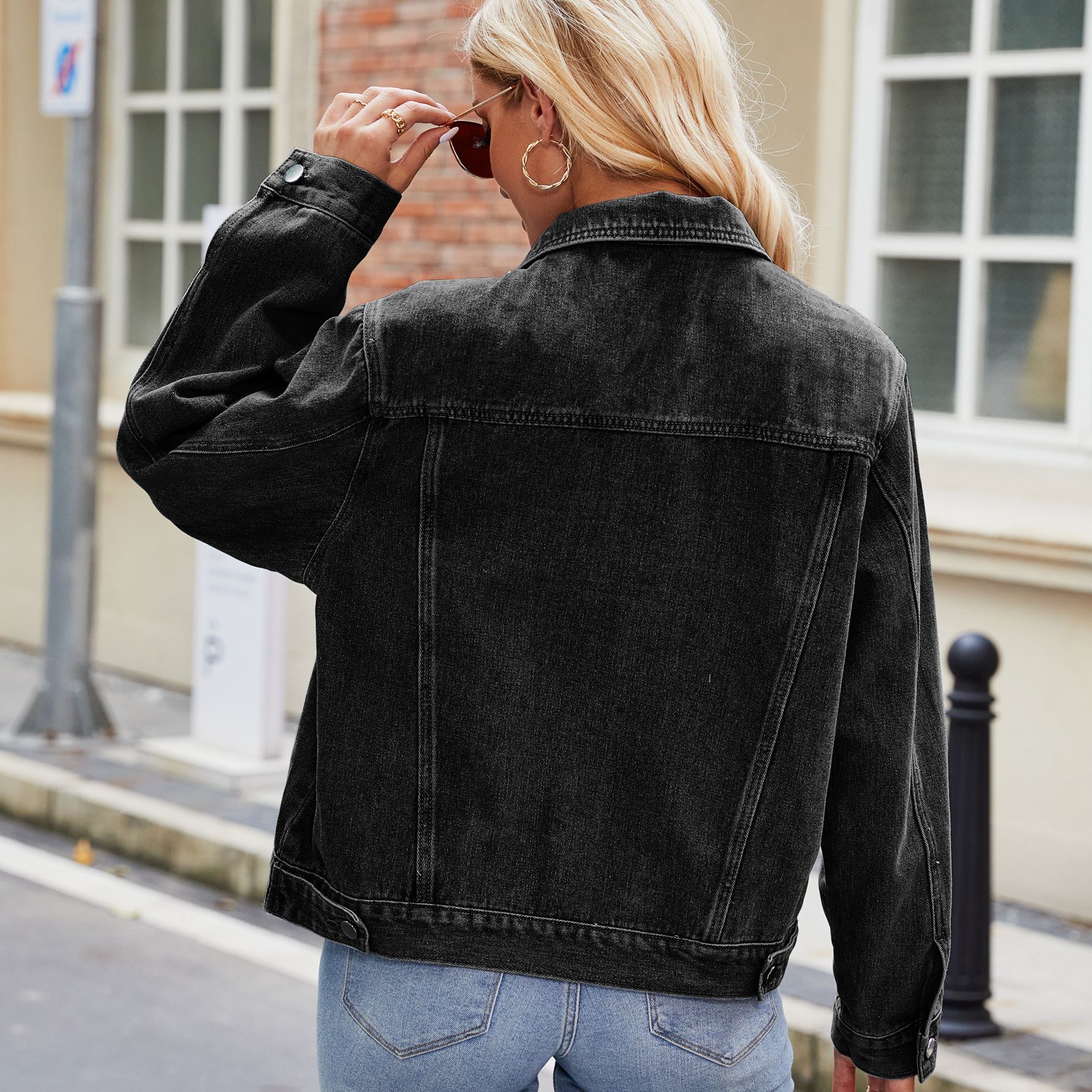 

Женская одежда, новая приталенная короткая джинсовая куртка, куртка, верхняя тенденция XL