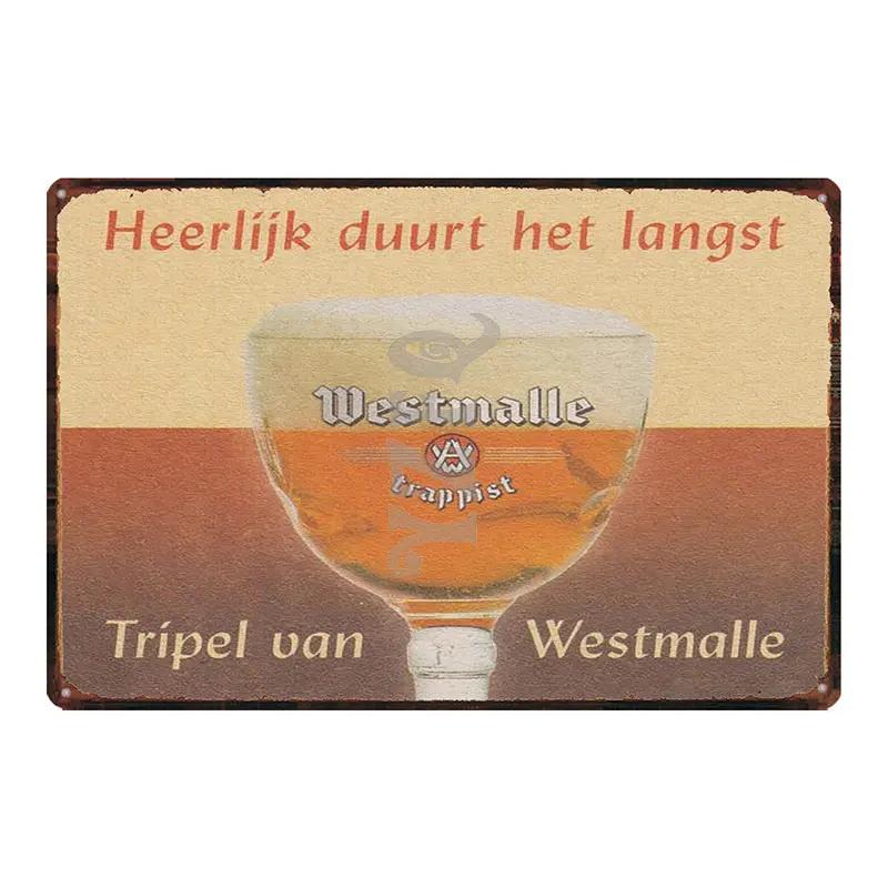 Orval Chimay Westmalle Chouffe Targa in Metallo Vintage per Bar Club Muro Pub Ristorante Decorazione Casa Poster in Ferro DU-3599A