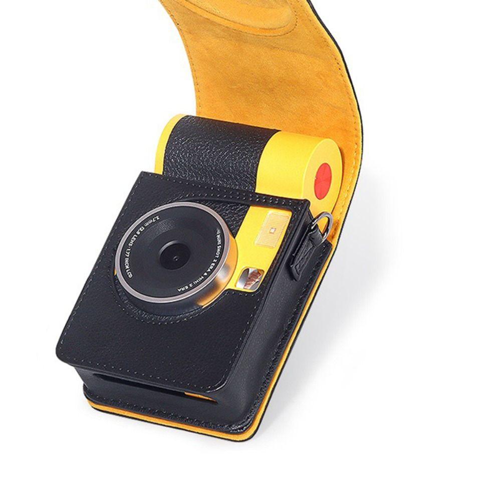 With Shoulder Strap Instant Camera Case PU Leather Anti Scratch Protective Cover Shockproof for Kodak Mini Shot 2 Era MS200