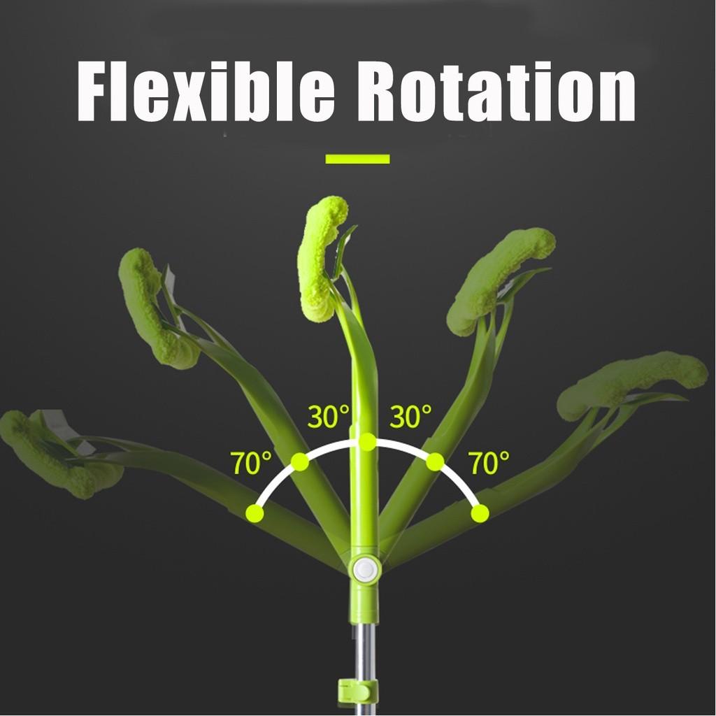 196cm Safe Telescopic High-Rise Window Cleaning Brush Flexible Rotation Glass Cleaner Windows Dust Brush