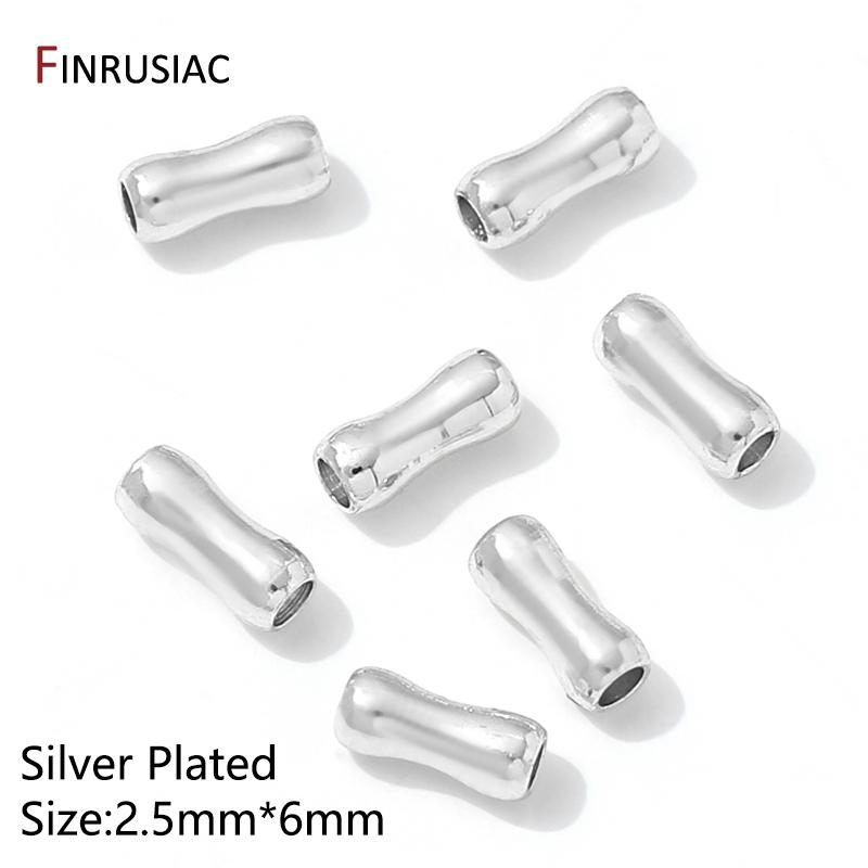 14K Gold Plated Brass Bone Shape Tube Beads,Supplies For Jewelry,Separators Spacer Beads For DIY Bracelet Making Accessories