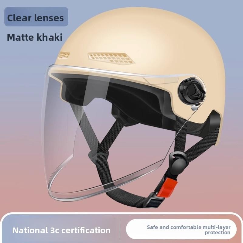 Helmet, Electric Car, Men's and Women's ABS Half Helmet, Sun Protection, UV Protection, Cycling Helmet, Summer Breathability