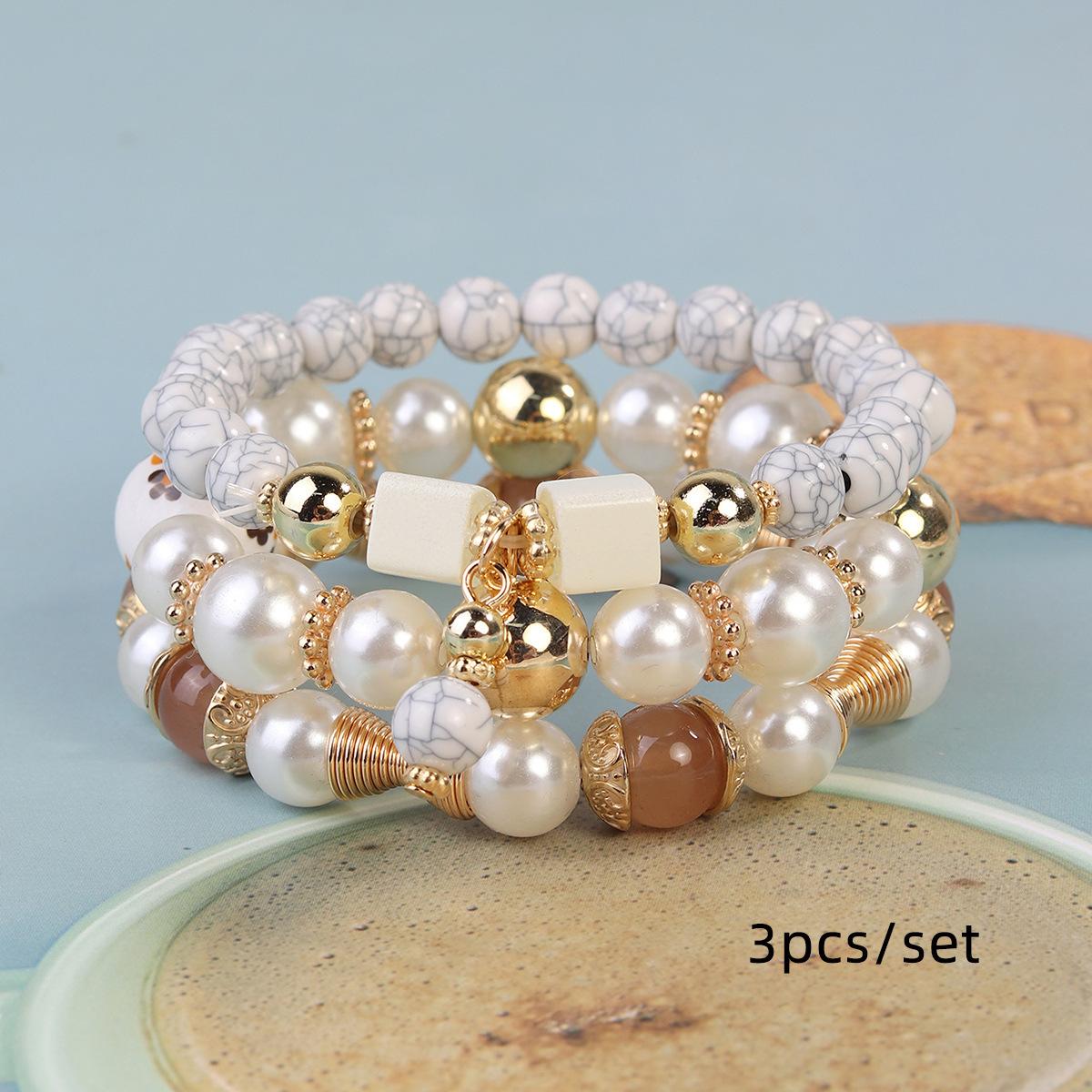 

JYL TS Bracelet Bohemian Cracked Pendant Layered Handmade Enhances Uniqueness White ua червоний колір