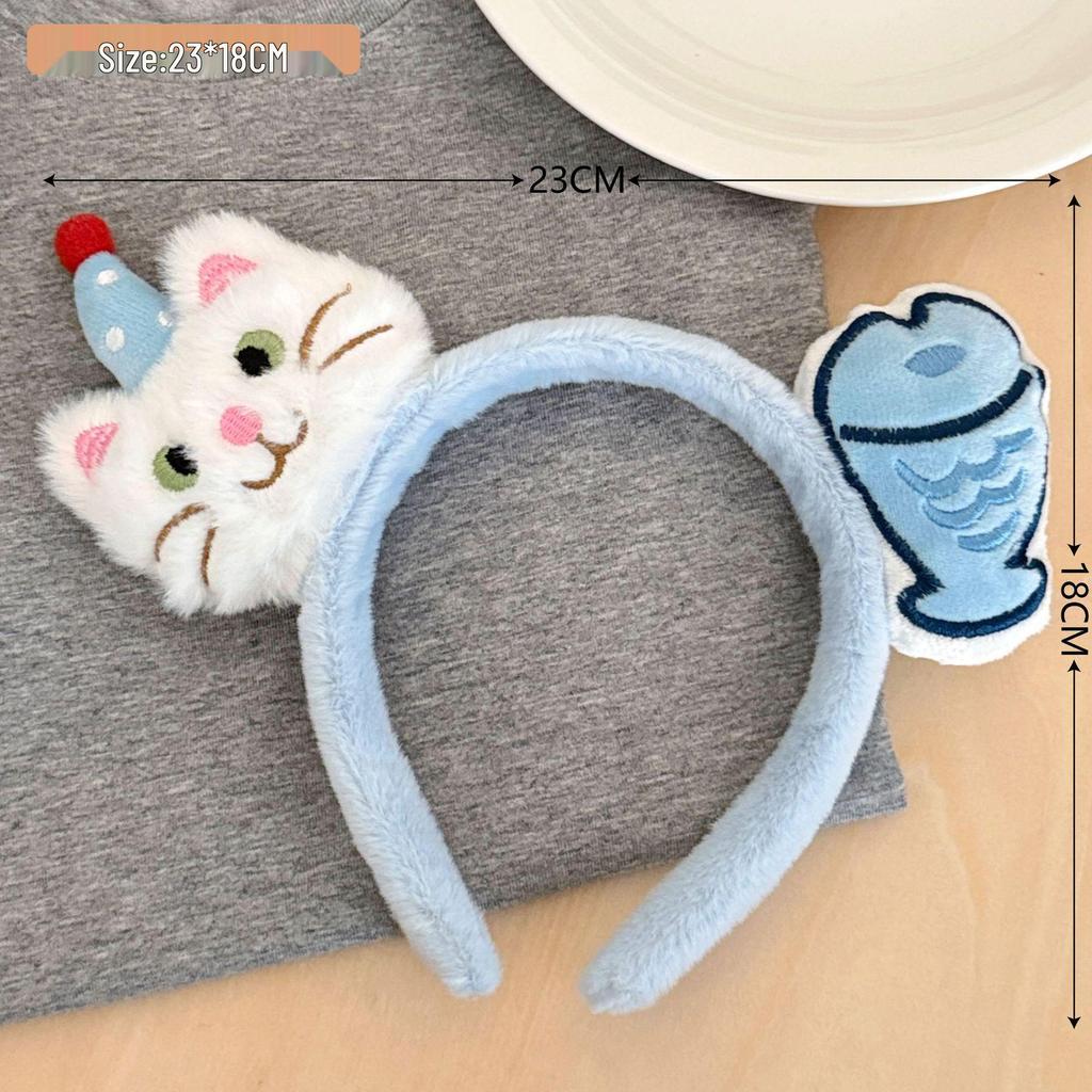 Girlish Amusement Park Cute Pet Ears Headband - Versatile Makeup, Wash Face, and Photo Prop Hair Clip Headwear.