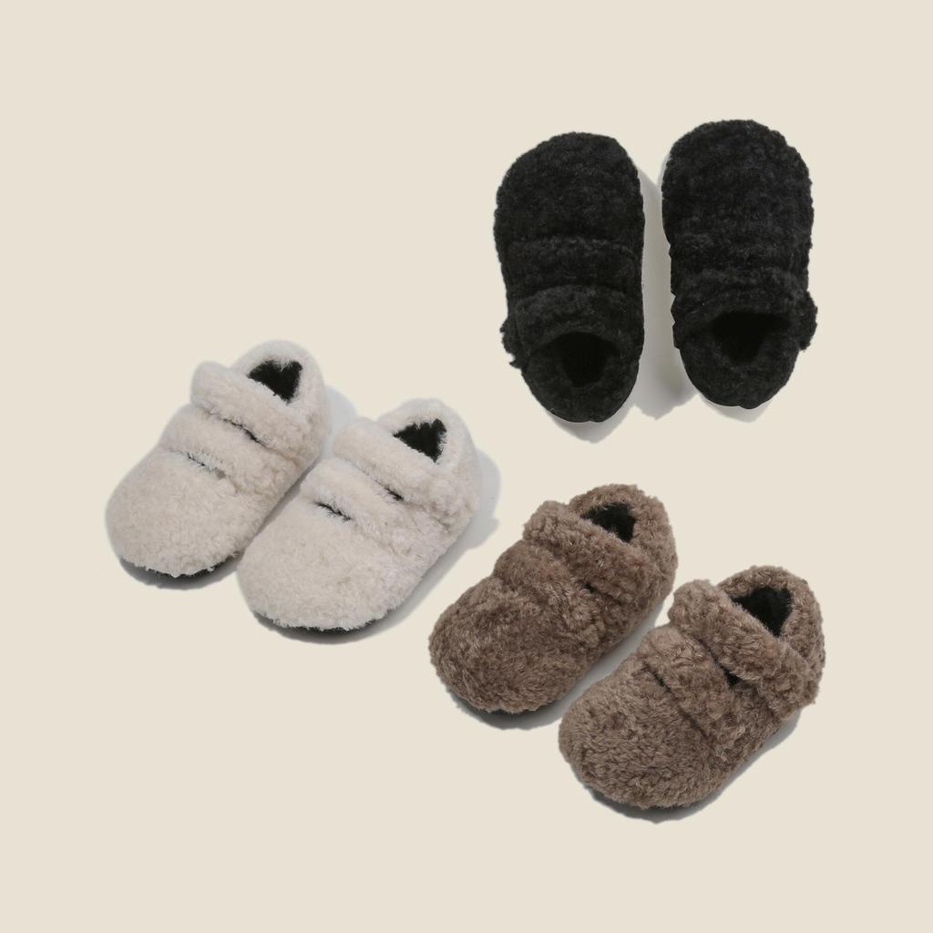 Girls' and Boys' Velvet Cotton Toddler Shoes - Warm Furry Korean Style for Autumn/Winter