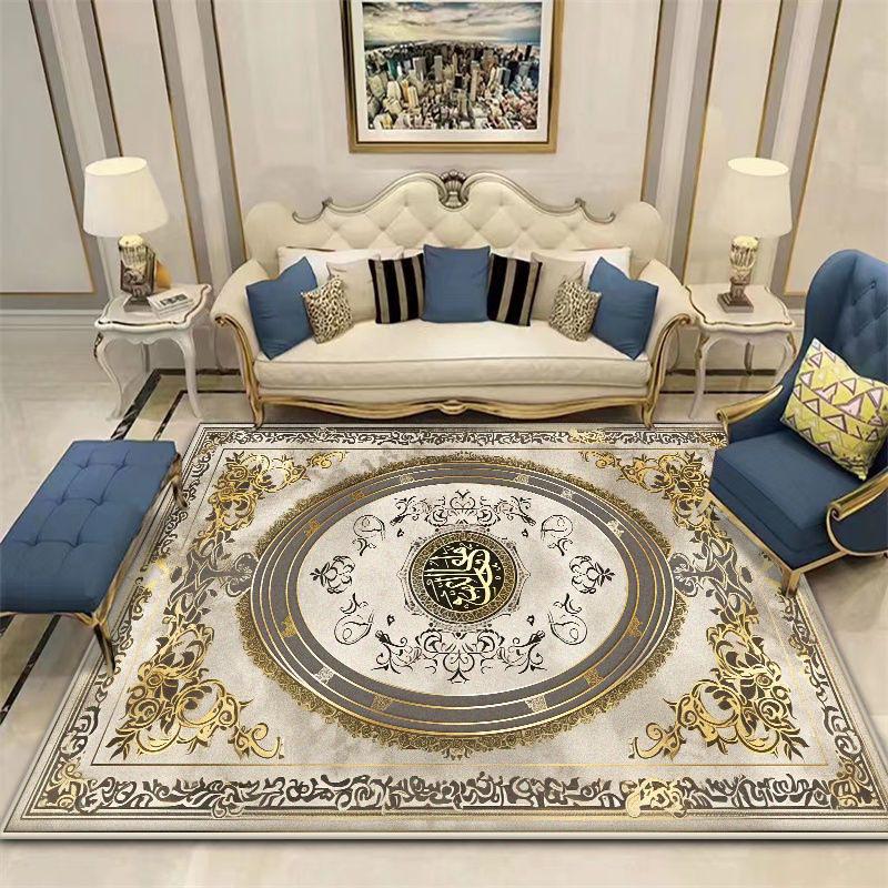 Tapijt in Boheemse stijl Woonkamer Antislip Opvouwbaar Groot Kamerkleed Gemakkelijk Schoonmaken Salontafelmat Machinewasbaar Aanpasbaar