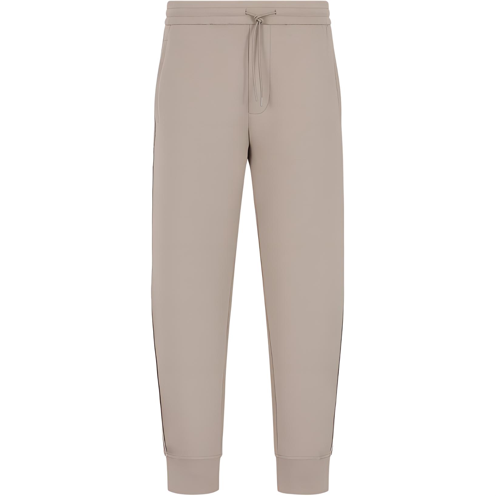 Emporio Armani FW23 Drawstring Cuffed Casual Pants Men bottoms Gray Beige 6R1PQ6-1JHSZ-0643 L