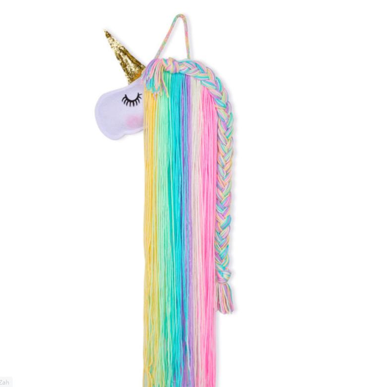 Felt Unicorn Ornament Children'S Hair Clip Decor Wall-Mounted Hair Accessory Organiser Wall-Mounted Hair Accessory Storage Strip