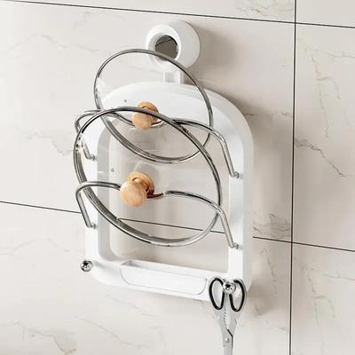 Kitchen Organizer Rack Wall Hanging Pot Cover Rack Multilayer Pot Lid Metal Multifunctional Rack Pot Lid Storage Rack