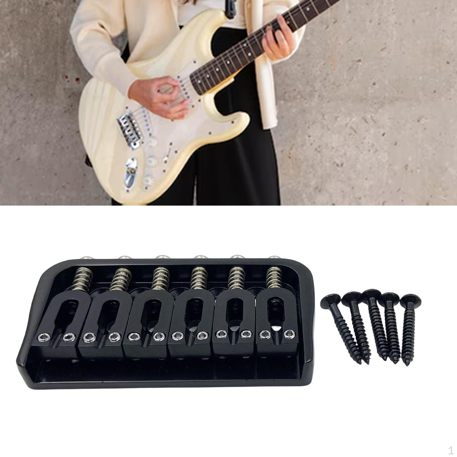

Фиксированный бридж для электрогитары, Струны сквозь корпус, Замена, Профессиональный, Прочный металлический хардтейл Black