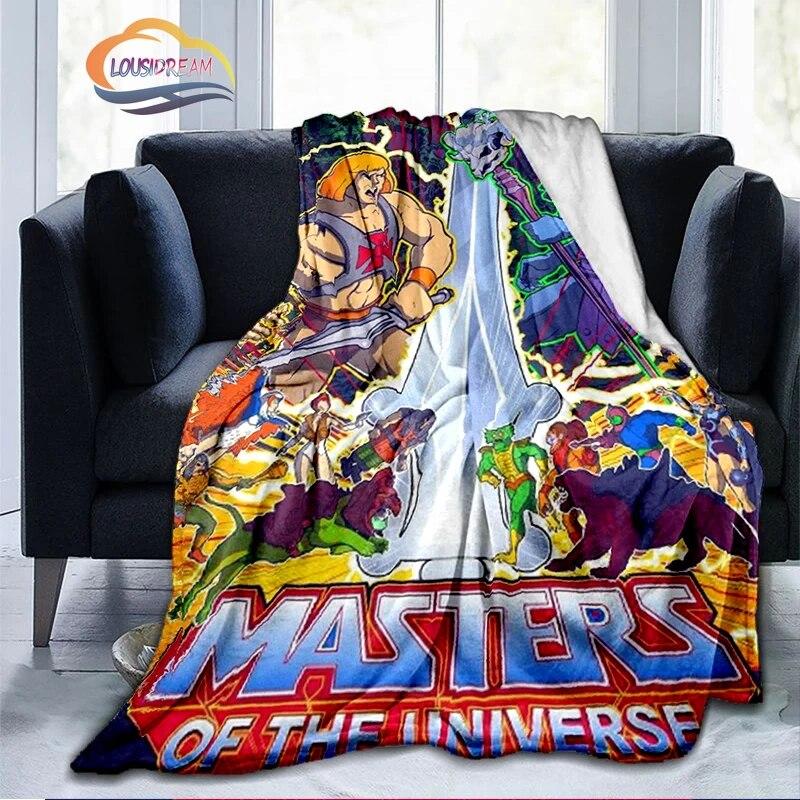 Cartoon Masters of The Universe Fashion Cashmere Blanket 3D Printed He-Man Flanela Pluszowa Miękka Wygodna Domowa