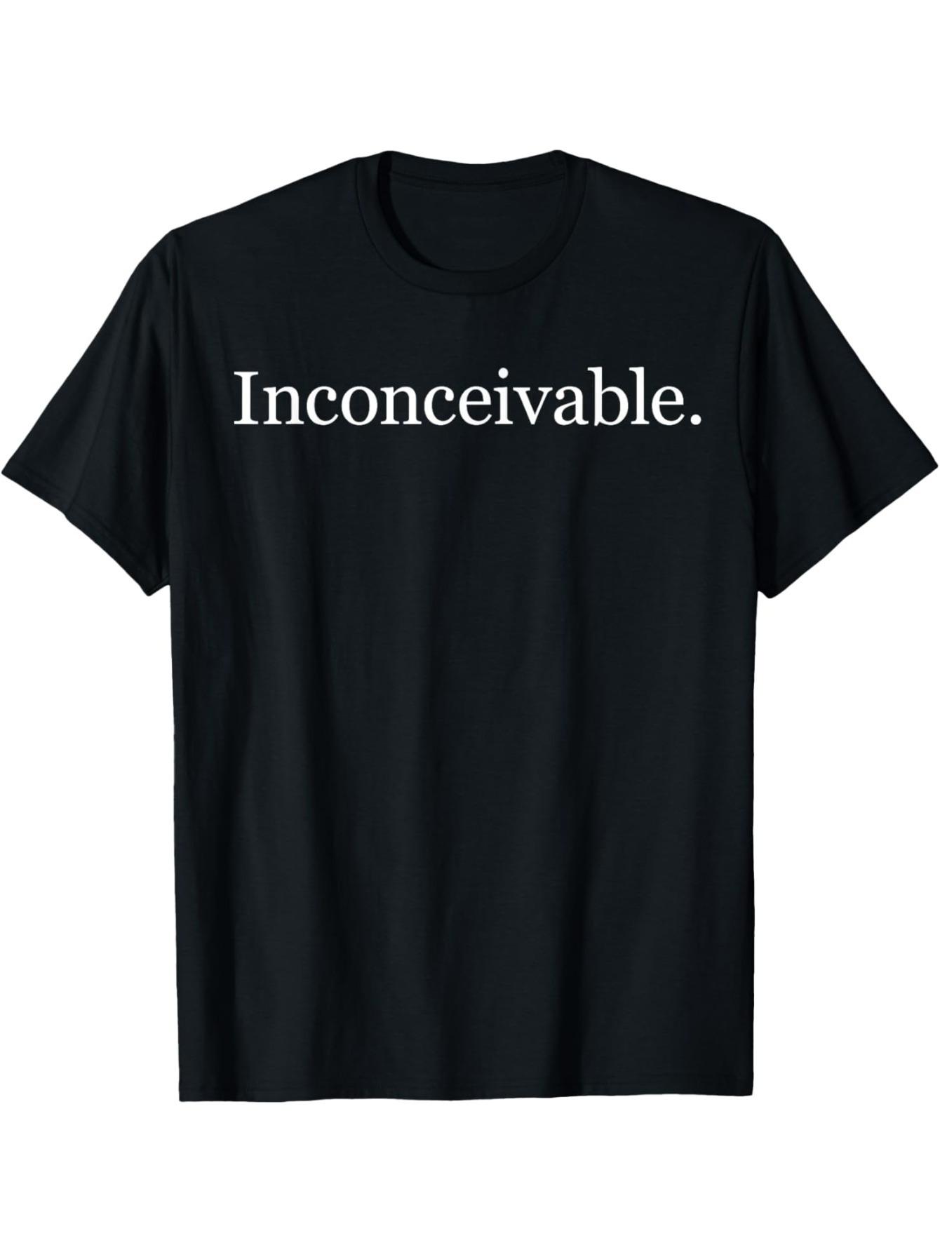 [Weight Design] Inconceivable Graphic Print T-Shirt- Casual Crew Neck M