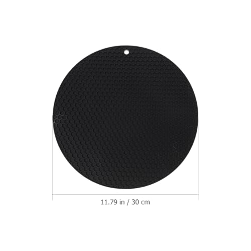 No-brand silicone heat-resistant pot mat black material dishwasher safe heat insulation function kitchen non-slip pad ideal placing cooking utensils