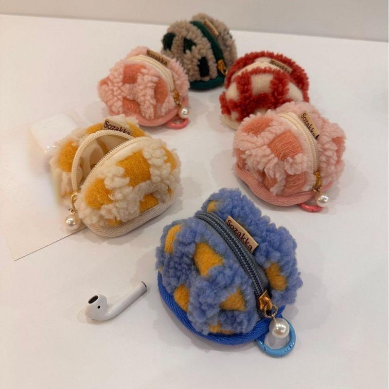 1 pezzo retrò classico auricolare borsa vintage adorabile mini peluche wireless auricolare borsa di stoccaggio