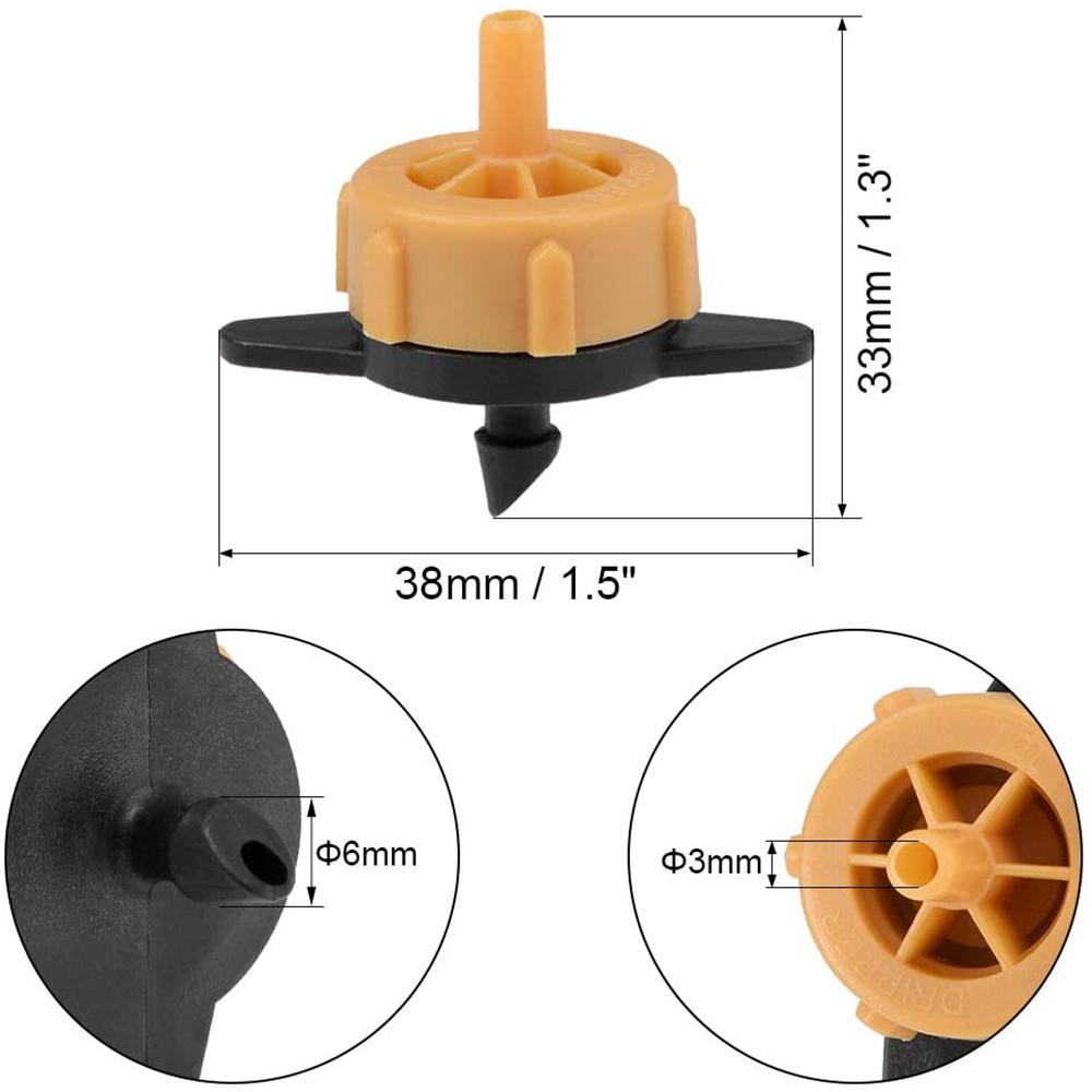

2L/4L/8L Компенсирующие давление капельные эмиттеры Регулируемые капельницы Микро-коннекторы для капельного полива газона сада 100pcs жёлтый