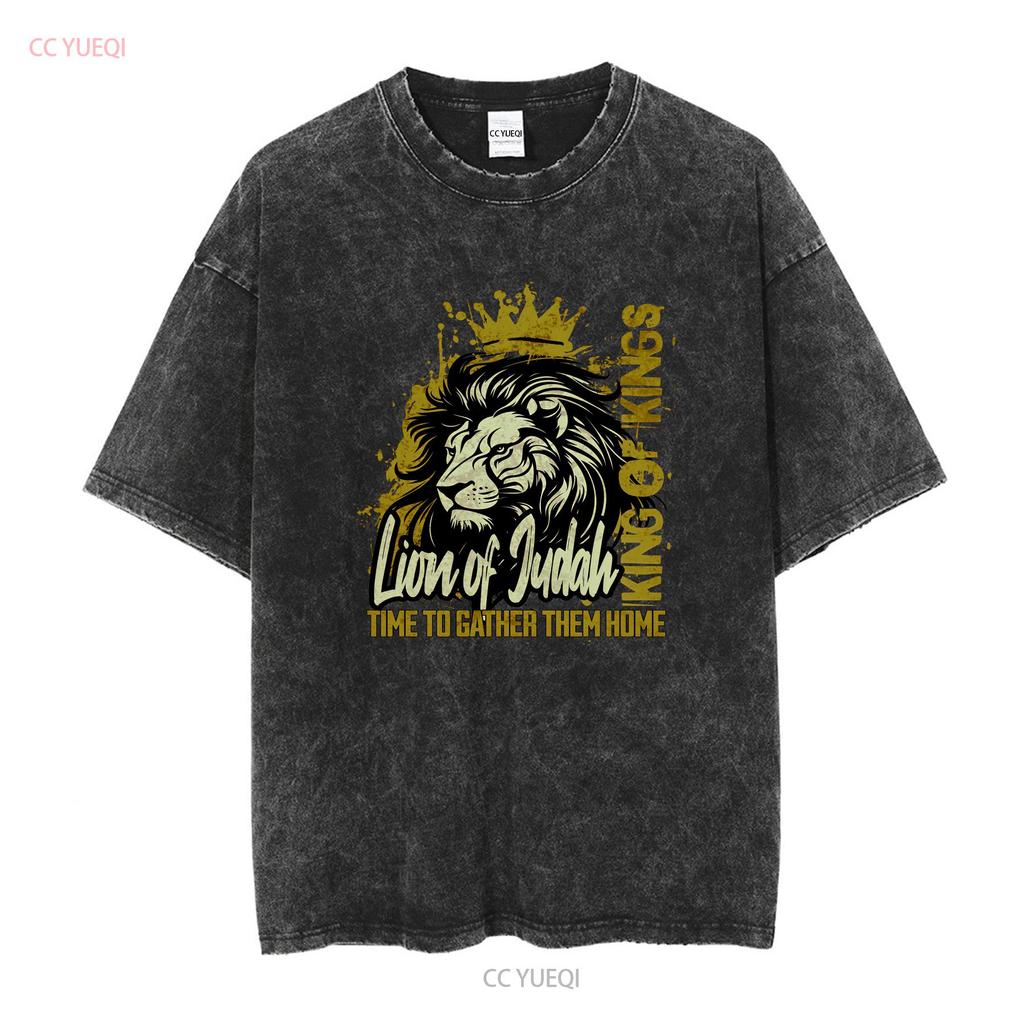 The Lion of Judah King Kings Christian Unisex T Shirt Faith Religion Gift Ideas Long or Short Sleeves Vintage Washed Breathable