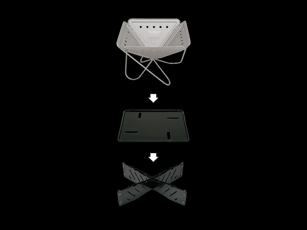 Snow Peak Fire Pit S with Base Plate Ideal for Camping and Outdoors (for 1-2 People) ST-031BP,