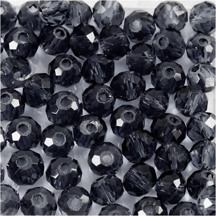 Perles - Creotime - Noir - 4 mm - 45 pièces - Synthétique