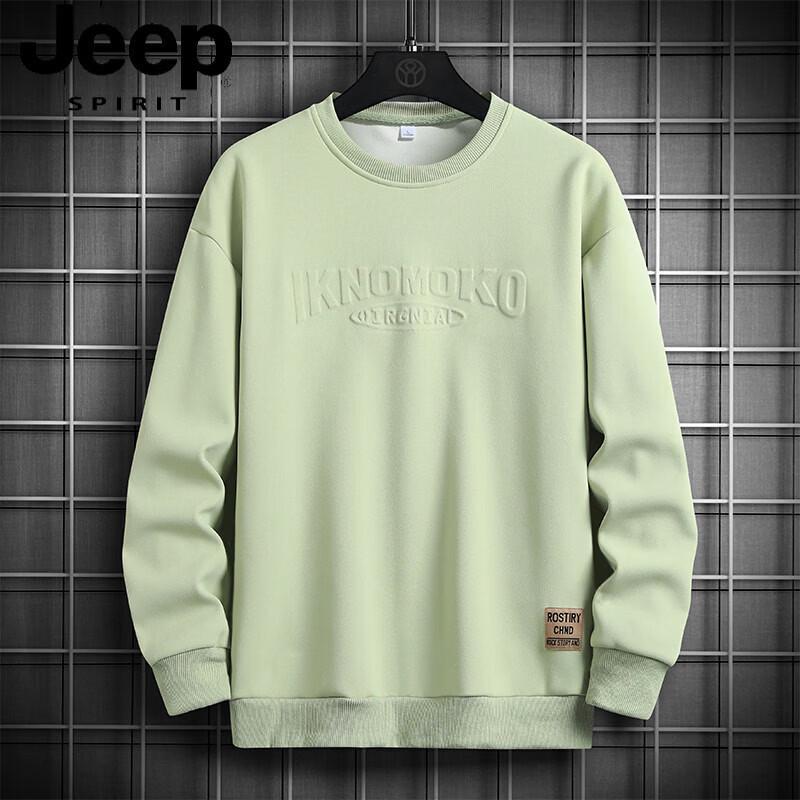 JEEP SPIRIT Men s Crew Neck Relaxed Fit Long Sleeve Sweatshirt L