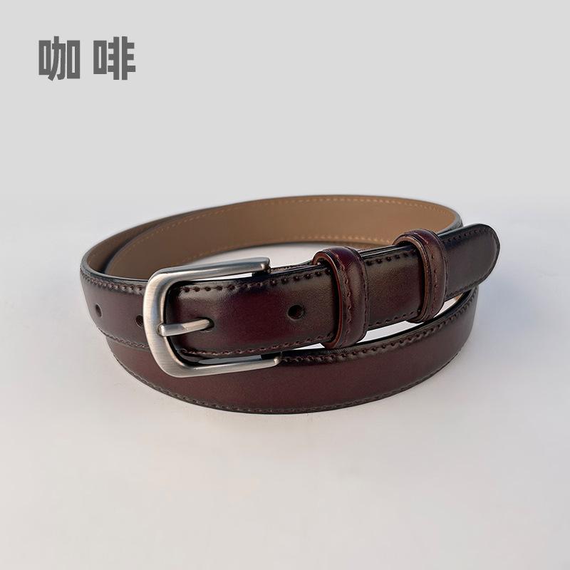 Leather Belt Ladies Cowhide Belt Retro Casual Belt Women'S Belt