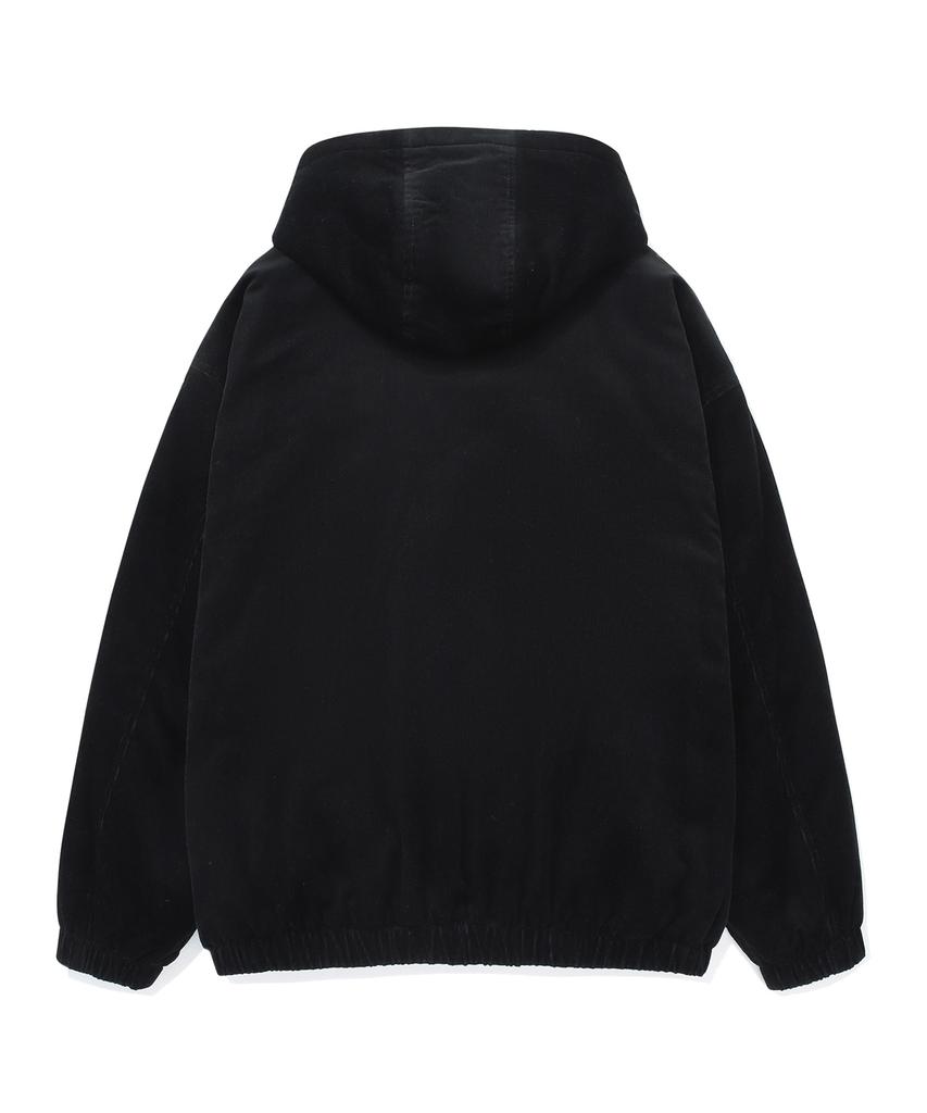 COVERNAT C Logo Corduroy Hoodie Jacket Black
