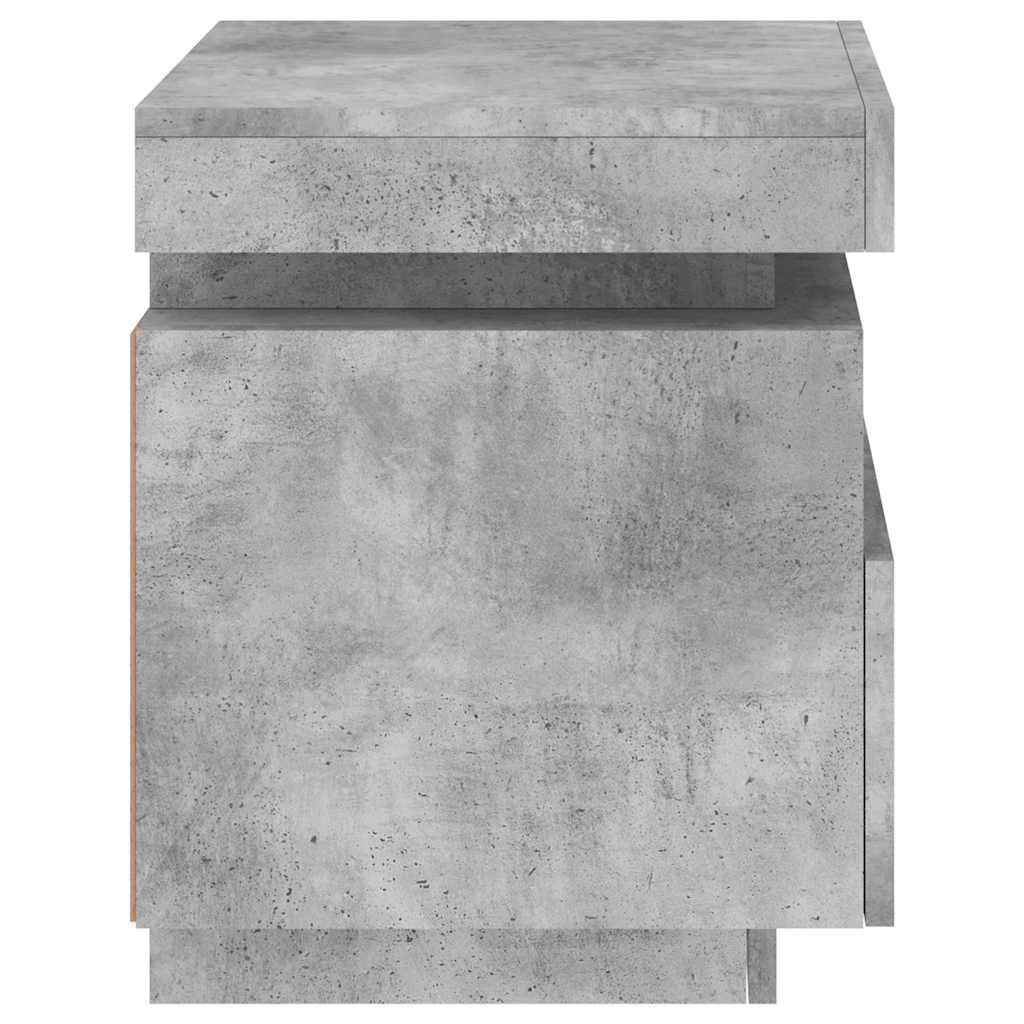 Vidaxl LED Nightstand, Concrete Grey, 40X39X48.5 Cm