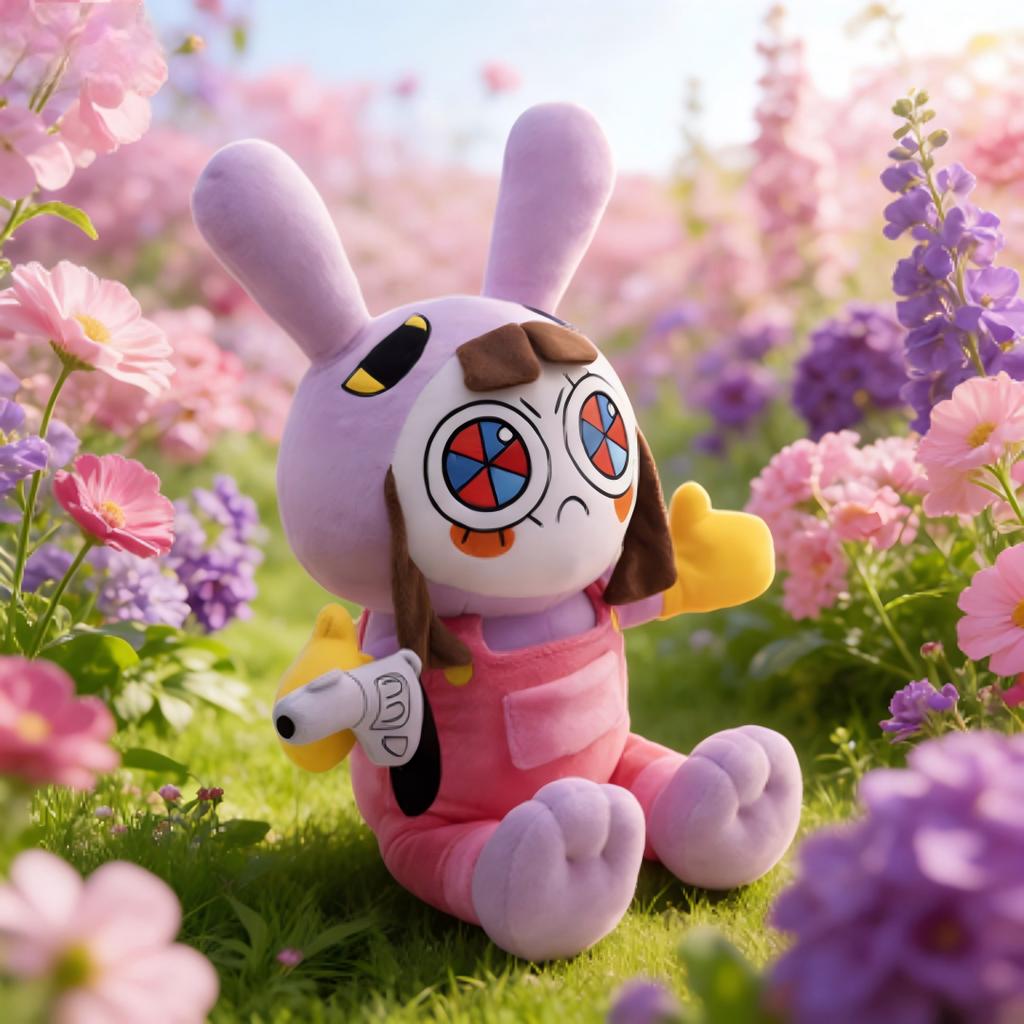 34CM Cute Purple Rabbit Circus Doll Maid Costume Bunny Suitable for Children's Companionship and Audience Collection