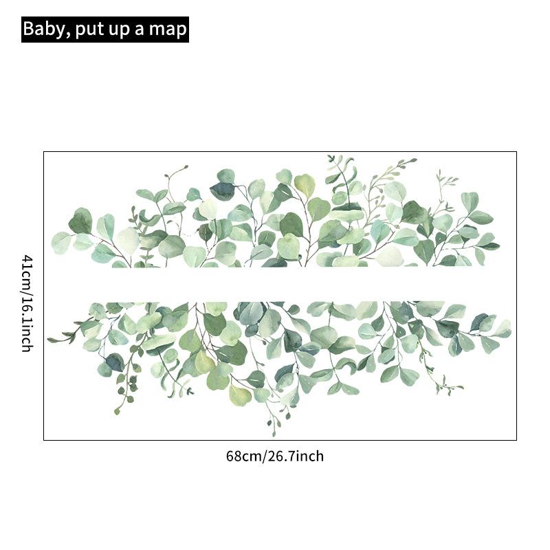 

Самоклеючий Настінний Стикер Свіжі Зелені Листя Рослини для Кутка Дверей Вітальні Спальні Домашнього Декору Стін 40x60cm зелений