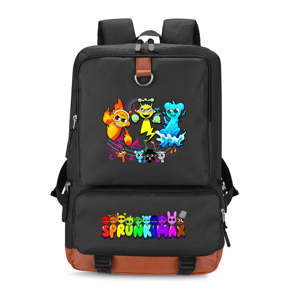 Srunki Backpack Multifunctional Large Capacity Business Backpack Lightweight Burden Reduction Primary and Secondary School Student Bag