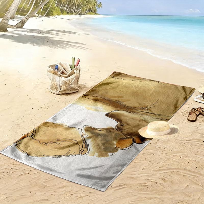Ernest & Celestine Poster Print Beach Towel, Large Soft Quick Dry Towel for Beach Camping Swimming