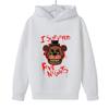 Kids Pullover Hoodie Horror Bear Character Graphic Front Print, Soft Long Sleeve Hooded Sweatshirt for Boys Girls, Casual Autumn Daily Outdoor Top