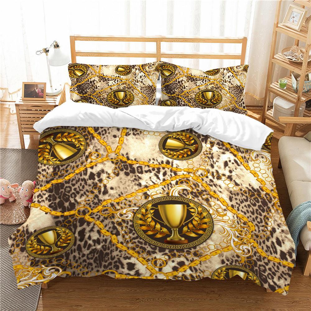 3D Digital Printing Gorgeous Quilt Cover and Pillowcase 2/3 Single Double Bed Home Textiles Soft Bedding Set Gift